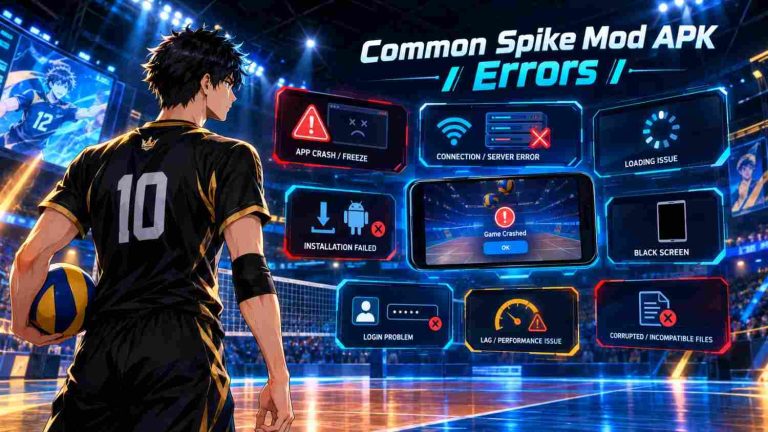 Common Spike Mod APK errors and troubleshooting solutions for fixing installation, loading, crashing, update, and gameplay issues.