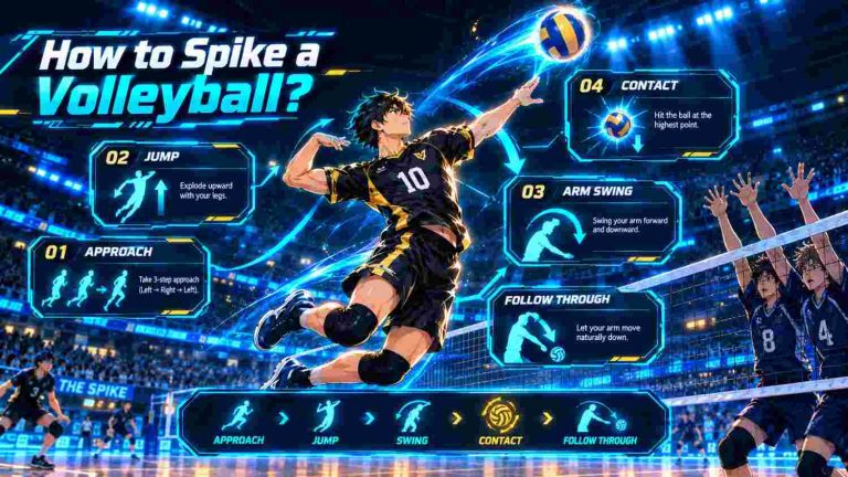 How to spike volleyball with proper jumping, timing, approach, arm swing, and hitting technique.