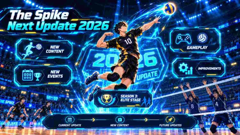 The Spike next update 2026 featuring upcoming game content, new players, events, gameplay improvements, features, and patch updates.
